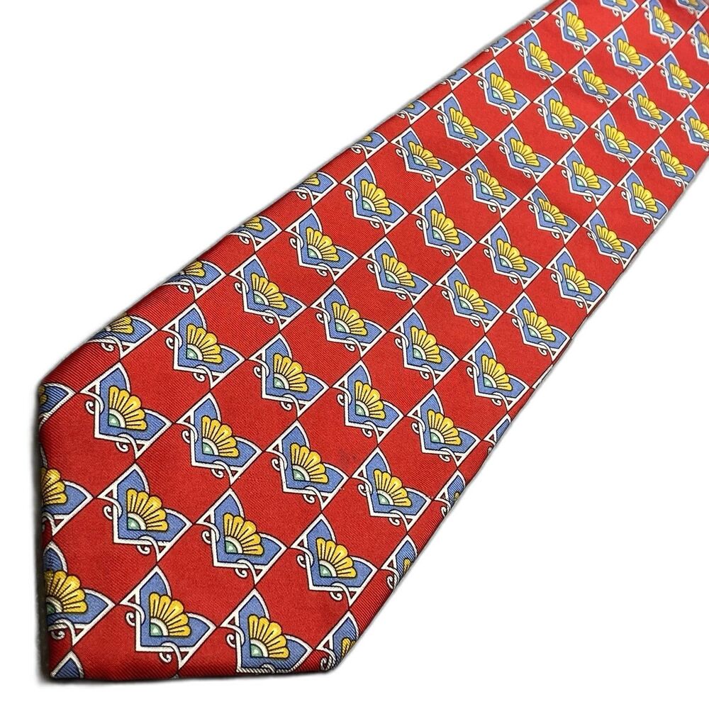 Paolo Gucci Silk Tie Italy X Long Wide Vintage 1980s Equestrian Mens